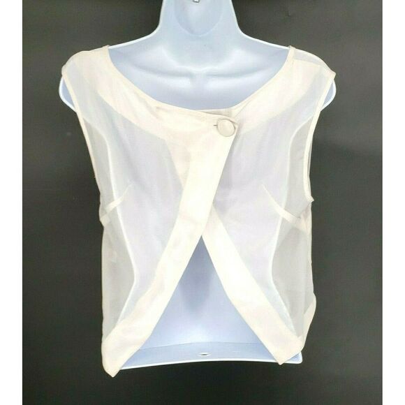 Tildon Top shirt Sheer Open Back Boxy - Picture 2 of 11